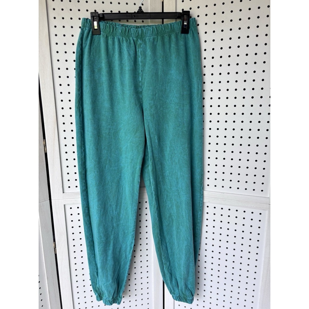 Fashion Nova Tie Dye Jogger Sweatpants Green Blue‎ Sz. Large Women's Cotton